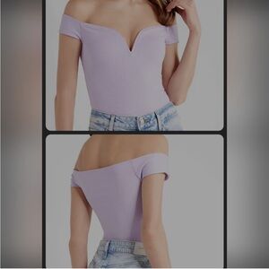 NWT EXPRESS Lavender Off-Shoulder contour bodysuit